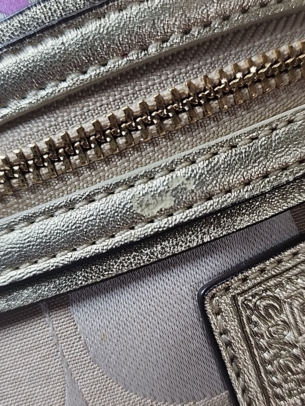 Coach Poppy Floral Flowers Beige Signature Floral Satchel with Gold Vintage - Picture 11 of 16